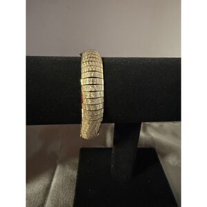 Vintage Italian Gold-Tone Tubogas Brick Link Bracelet Made in Italy